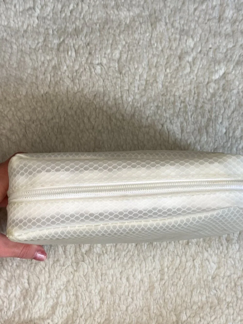White Mesh Cosmetic & Travel Organizer Pouch – Zip Case
